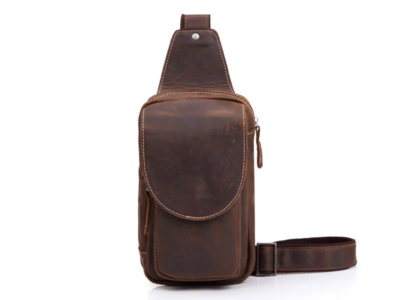 Sidiou Group Men Messenger Bags Genuine Leather Men's Bags Travel Chest Pack  Leather Shoulder Bags