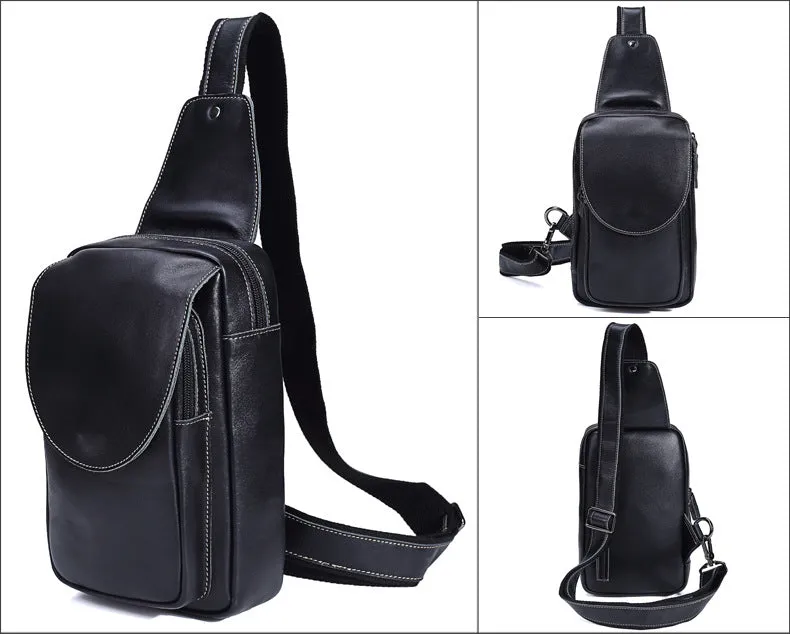 Sidiou Group Men Messenger Bags Genuine Leather Men's Bags Travel Chest Pack  Leather Shoulder Bags