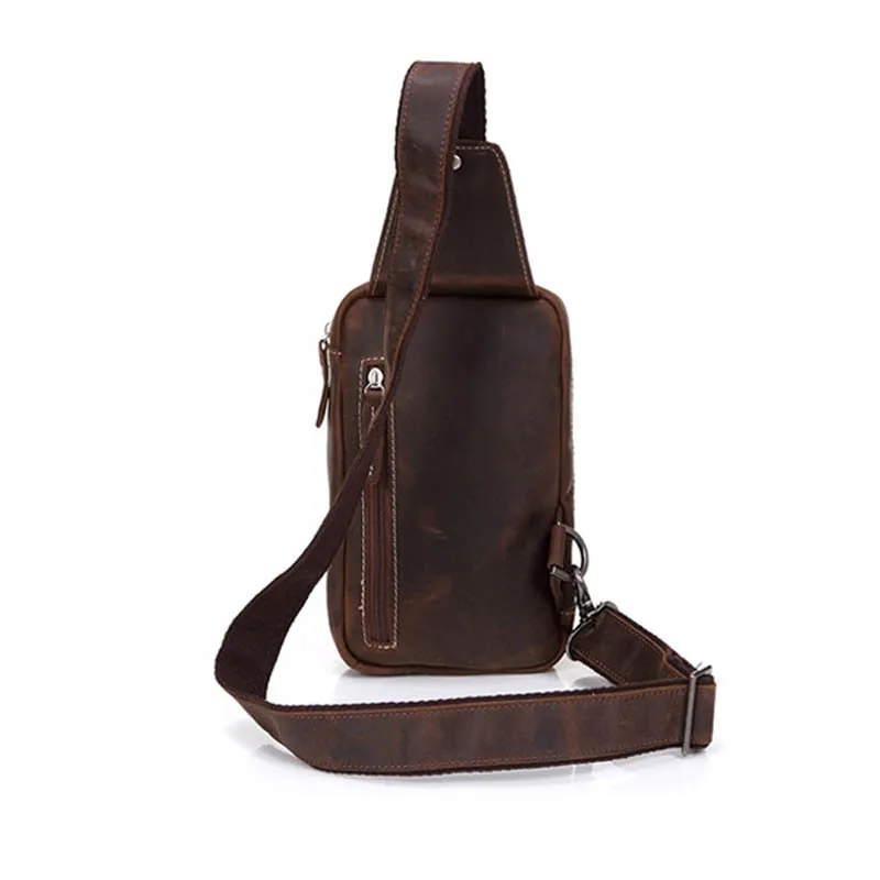 Sidiou Group Men Messenger Bags Genuine Leather Men's Bags Travel Chest Pack  Leather Shoulder Bags