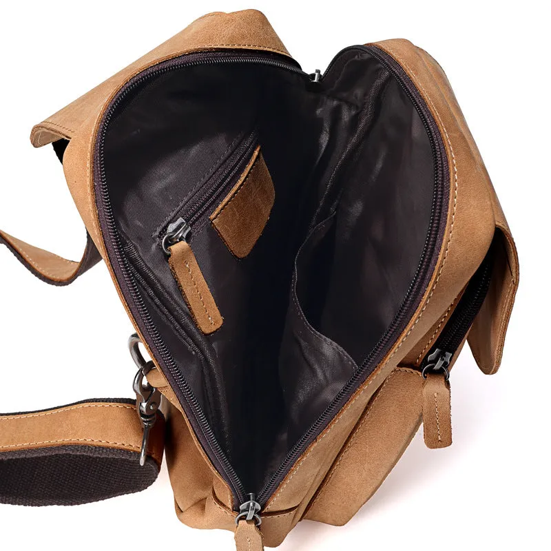 Sidiou Group Men Messenger Bags Genuine Leather Men's Bags Travel Chest Pack  Leather Shoulder Bags