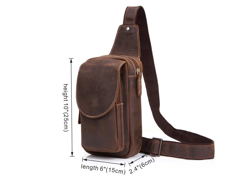 Sidiou Group Men Messenger Bags Genuine Leather Men's Bags Travel Chest Pack  Leather Shoulder Bags
