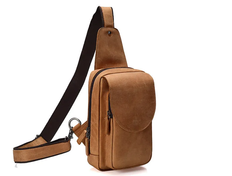 Sidiou Group Men Messenger Bags Genuine Leather Men's Bags Travel Chest Pack  Leather Shoulder Bags