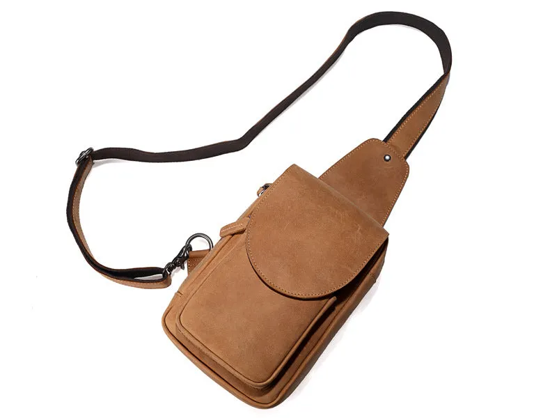 Sidiou Group Men Messenger Bags Genuine Leather Men's Bags Travel Chest Pack  Leather Shoulder Bags