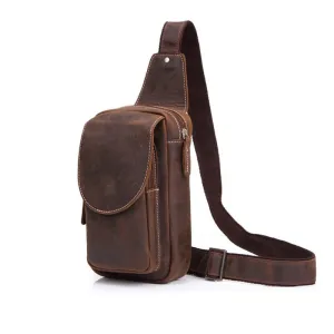 Sidiou Group Men Messenger Bags Genuine Leather Men's Bags Travel Chest Pack  Leather Shoulder Bags