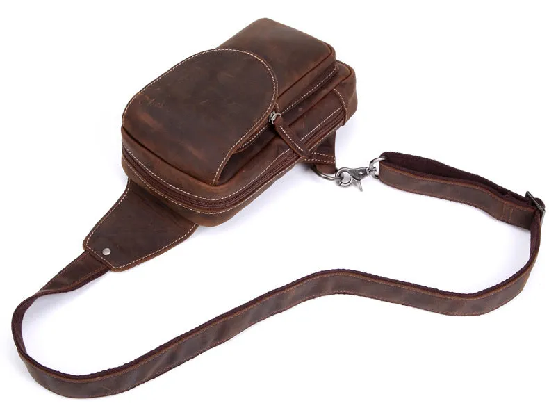 Sidiou Group Men Messenger Bags Genuine Leather Men's Bags Travel Chest Pack  Leather Shoulder Bags