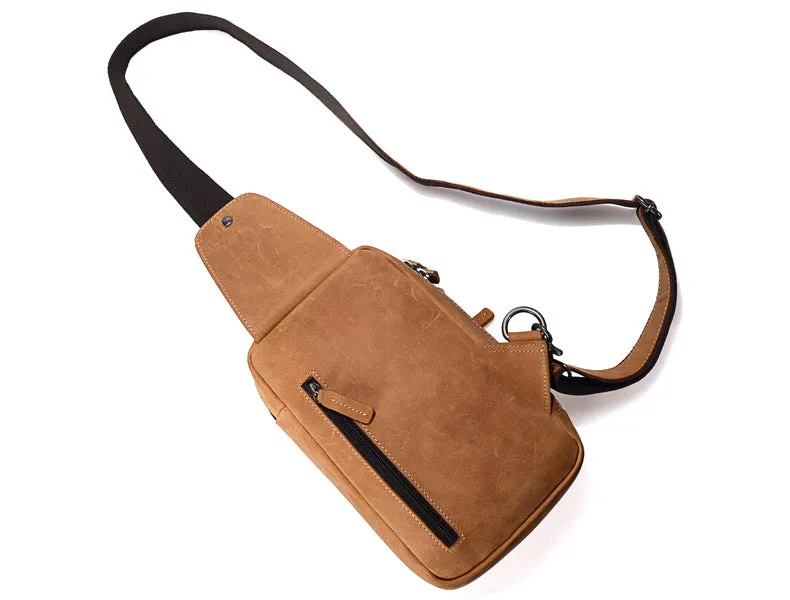 Sidiou Group Men Messenger Bags Genuine Leather Men's Bags Travel Chest Pack  Leather Shoulder Bags