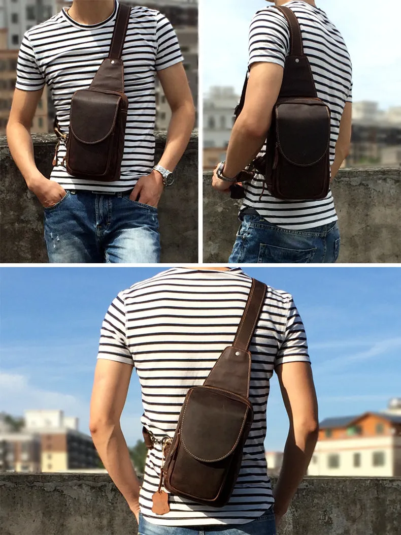 Sidiou Group Men Messenger Bags Genuine Leather Men's Bags Travel Chest Pack  Leather Shoulder Bags
