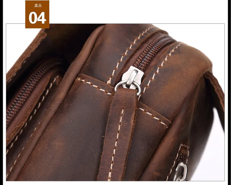Sidiou Group Men Messenger Bags Genuine Leather Men's Bags Travel Chest Pack  Leather Shoulder Bags