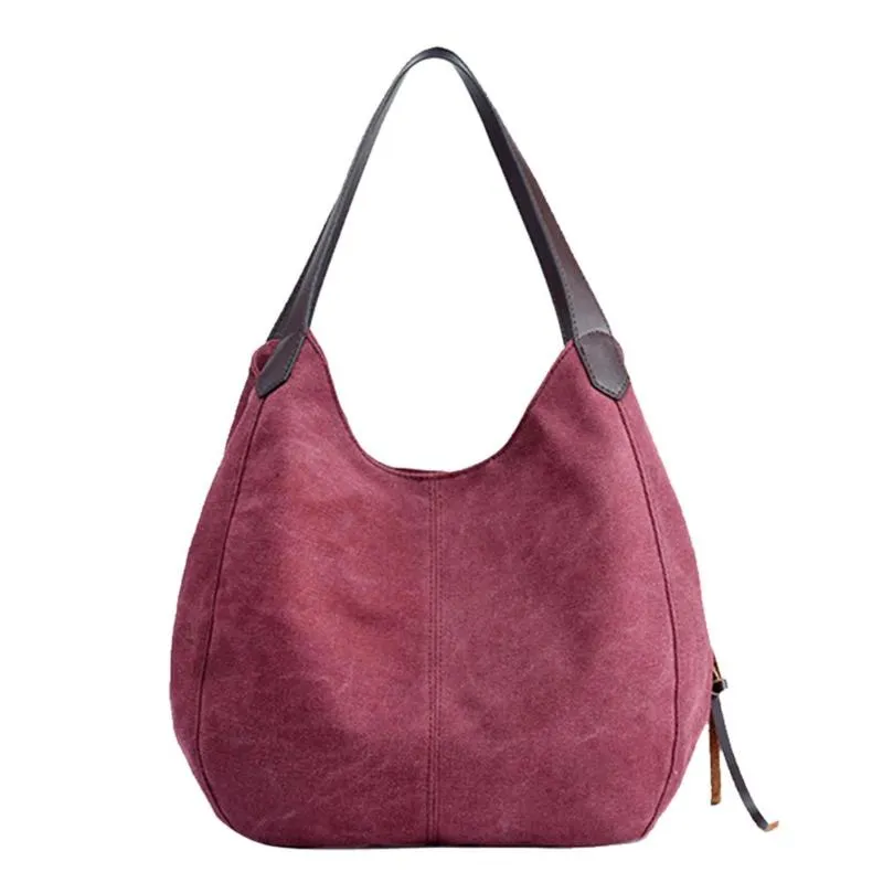 Sidiou Group Vintage Women Canvas Shoulder Bag Hand Bags Ladies Casual Handbag  Sling Shoulder Bags