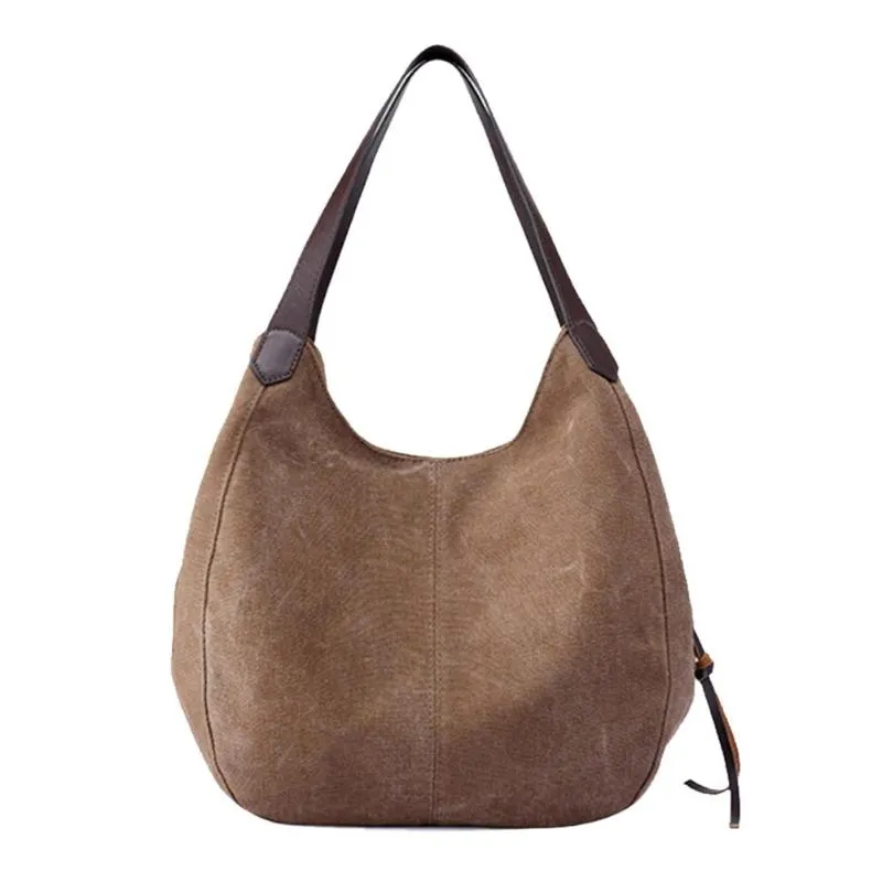 Sidiou Group Vintage Women Canvas Shoulder Bag Hand Bags Ladies Casual Handbag  Sling Shoulder Bags