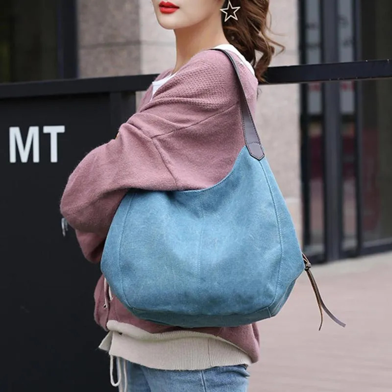 Sidiou Group Vintage Women Canvas Shoulder Bag Hand Bags Ladies Casual Handbag  Sling Shoulder Bags