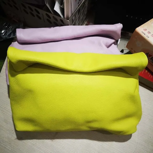 Simple Square Handbags  Designer Handbag High Quality Genuine Leather Purse