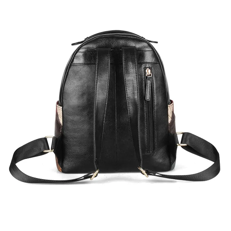 Small Womens Boho Leather Backpack Bags Leather Rucksack For Women