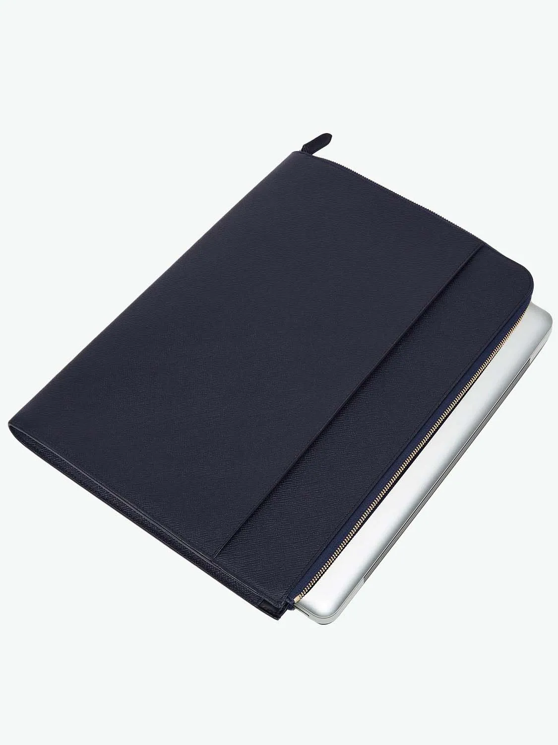 Smythson Large Laptop Case Navy