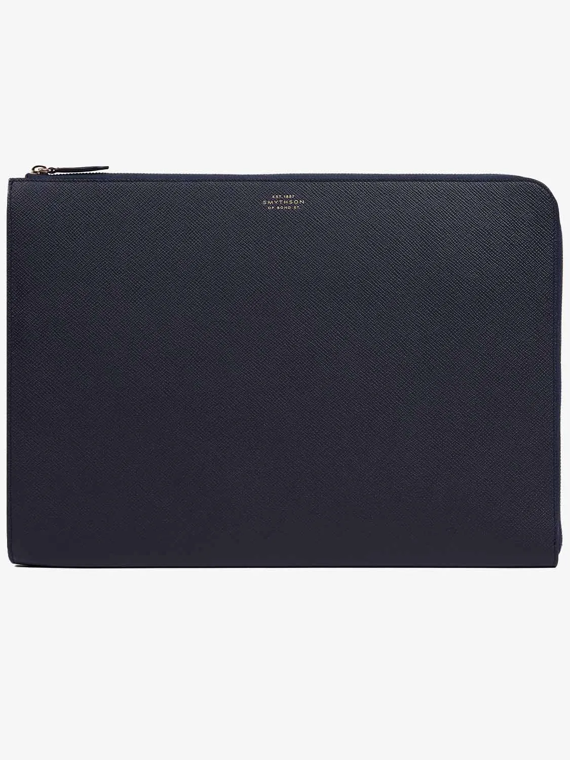 Smythson Large Laptop Case Navy