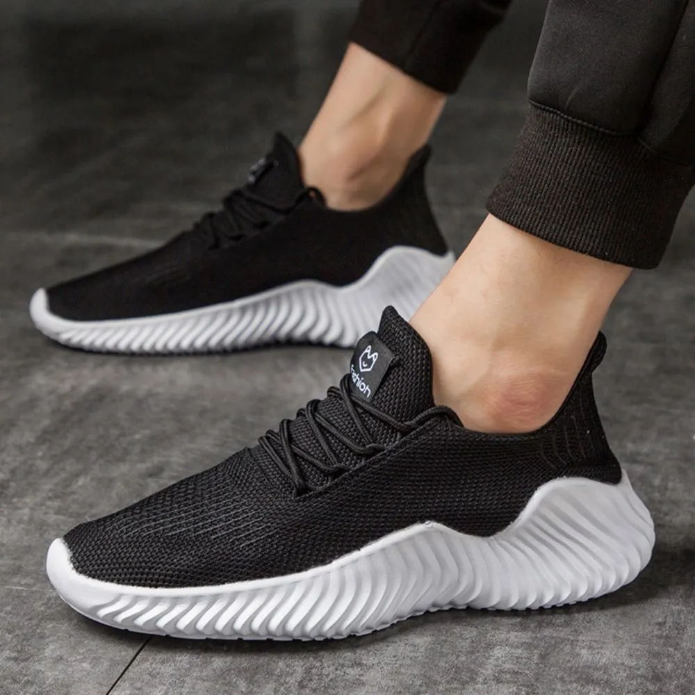 Sneakers Men's Outdoor Road Shoes Breathable Lightweight Non-Slip - Black Size US11.5 = US47