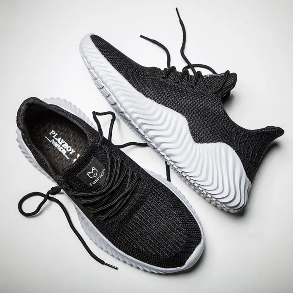 Sneakers Men's Outdoor Road Shoes Breathable Lightweight Non-Slip - Black Size US11.5 = US47