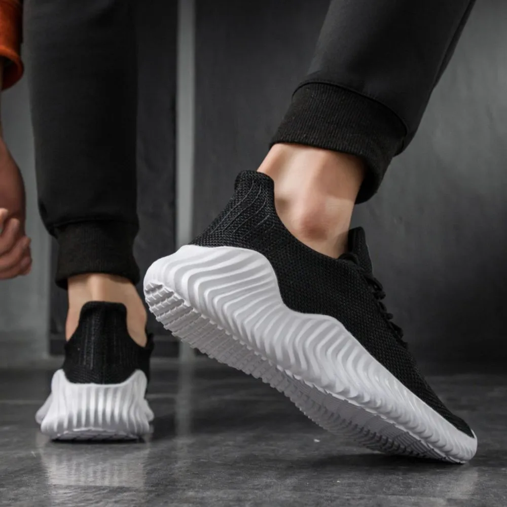 Sneakers Men's Outdoor Road Shoes Breathable Lightweight Non-Slip - Black Size US11.5 = US47