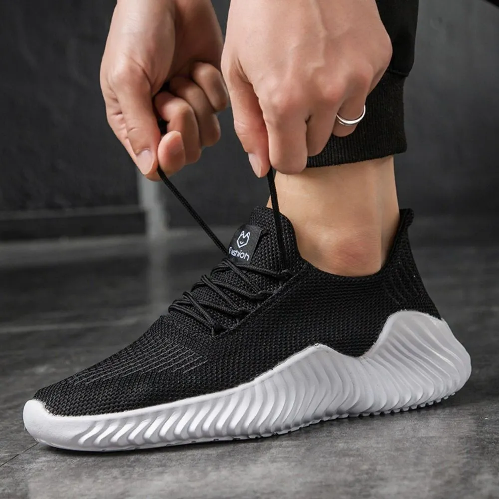 Sneakers Men's Outdoor Road Shoes Breathable Lightweight Non-Slip - Black Size US11.5 = US47