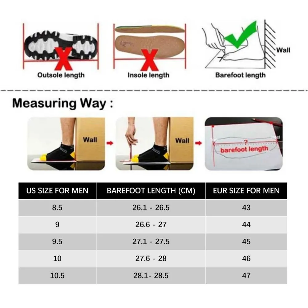 Sneakers Men's Outdoor Road Shoes Breathable Lightweight Non-Slip - Black Size US11.5 = US47