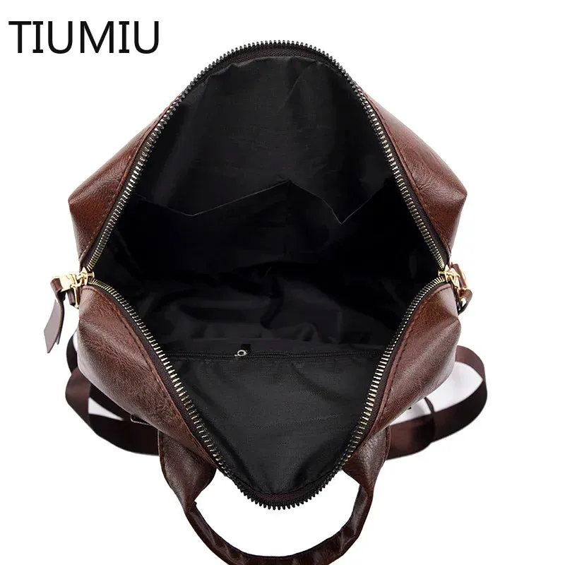Sohiwoo Multifunction High Shoulder Backpack Women Bags Backpack Quality Bagpack Girls Teenager Mochila Bags School For  Leather New
