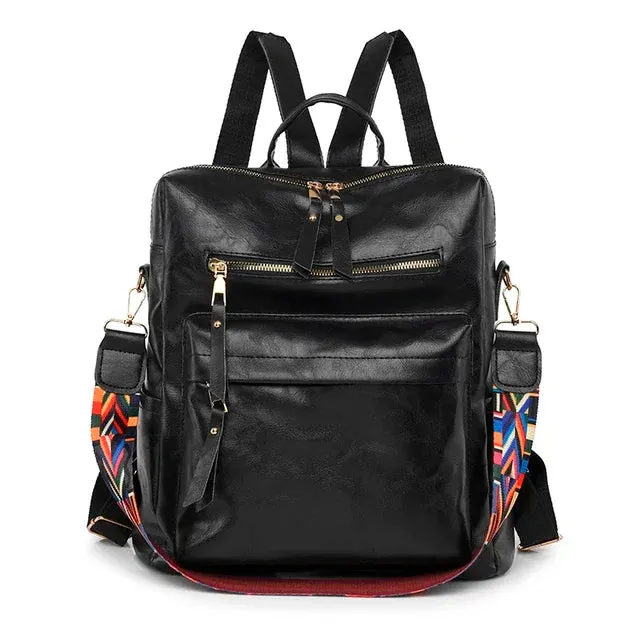 Sohiwoo Multifunction High Shoulder Backpack Women Bags Backpack Quality Bagpack Girls Teenager Mochila Bags School For  Leather New