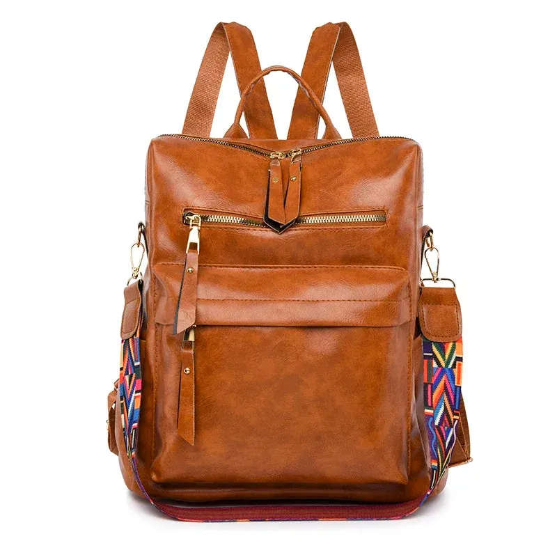 Sohiwoo Multifunction High Shoulder Backpack Women Bags Backpack Quality Bagpack Girls Teenager Mochila Bags School For  Leather New