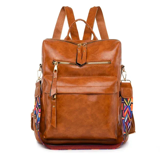Sohiwoo Multifunction High Shoulder Backpack Women Bags Backpack Quality Bagpack Girls Teenager Mochila Bags School For  Leather New