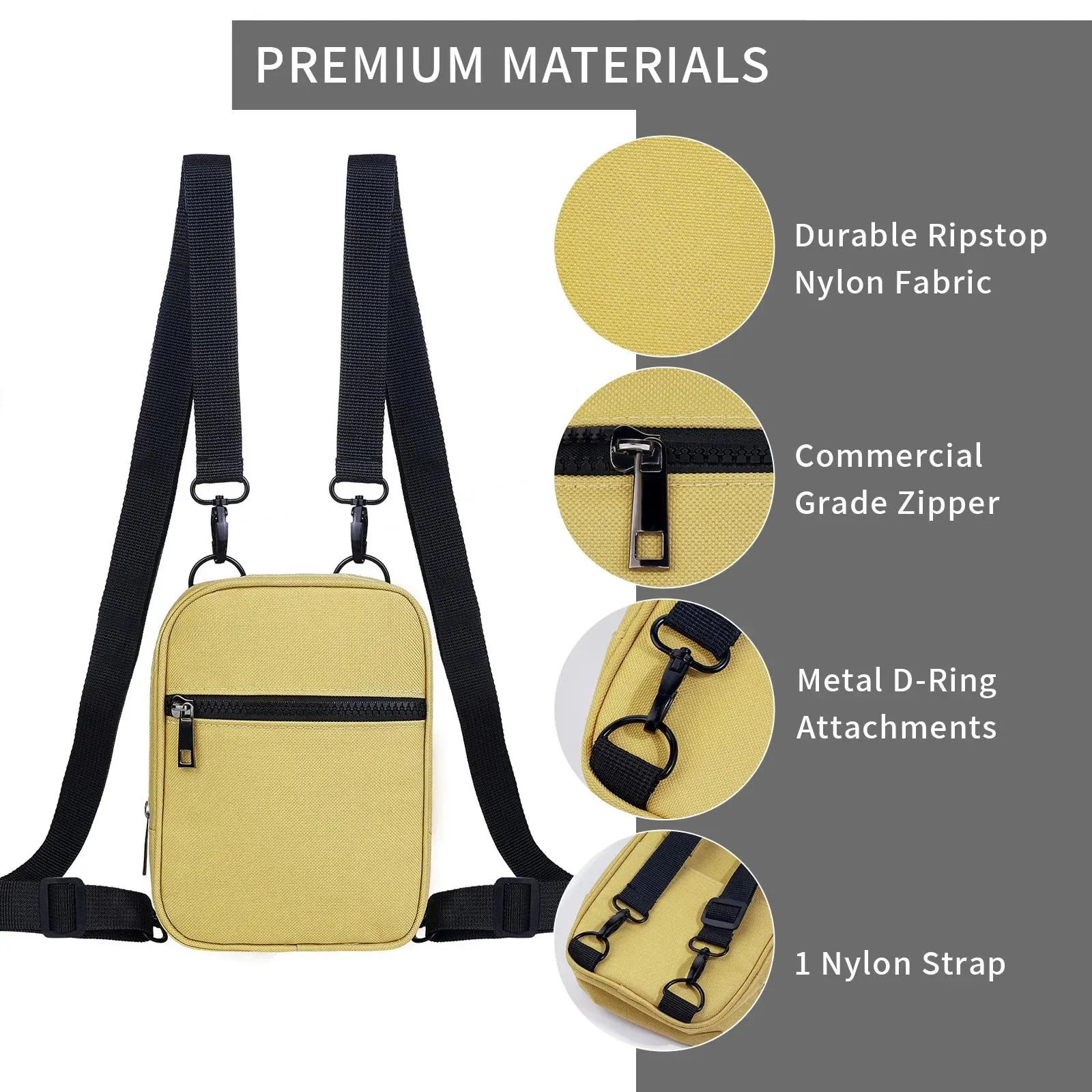 Sohiwoo Sling Long Pack Bag Multifunctional Waist Women Genuine Shoulder Crossbody Small Men Messenger Bag Nylon Purse Wallet