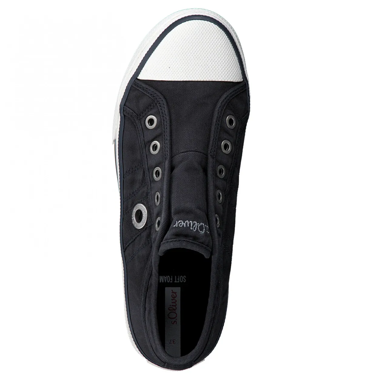 S.Oliver Womens Slip On Canvas Trainers - Navy