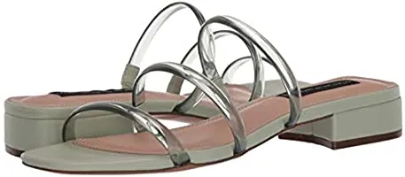 Steve Madden Womens HADES Slip On Pointed toe Flat Slide Sandals MINT MULTI