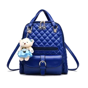 stylish solid backpack with teddybear