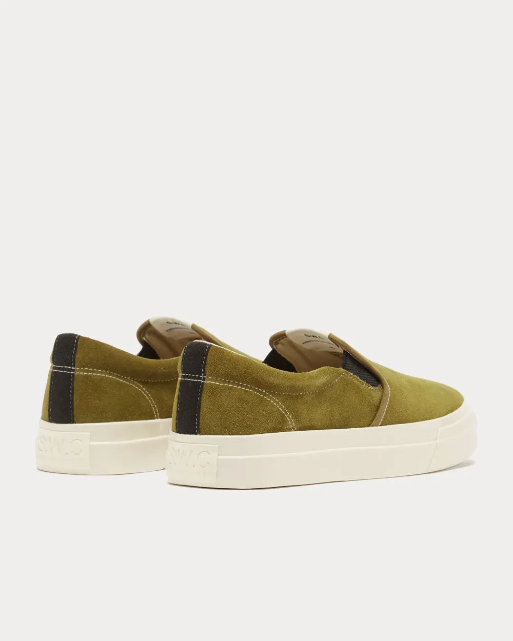 Suede Green Slip On Sneakers