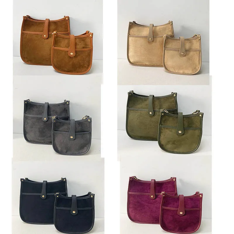 Suede Messenger Bags w/ Matching Adjustable Solid Strap - Assorted Colors
