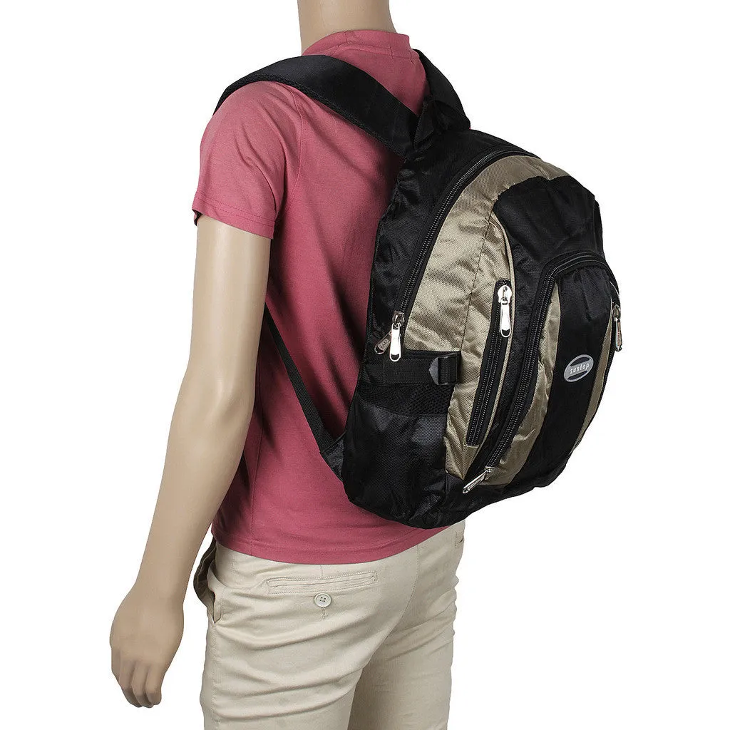 Suntop A56 16 L Backpack(Black and Silver)