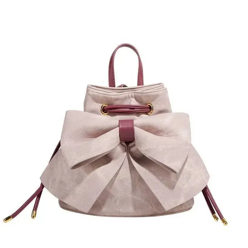 TAVIMART  -  Japanese Sweet Girls Pink Bow Backpacks Streetwear All Match Y2k Students Backpack Casual Fashion Aesthetic Women's Schoolbags