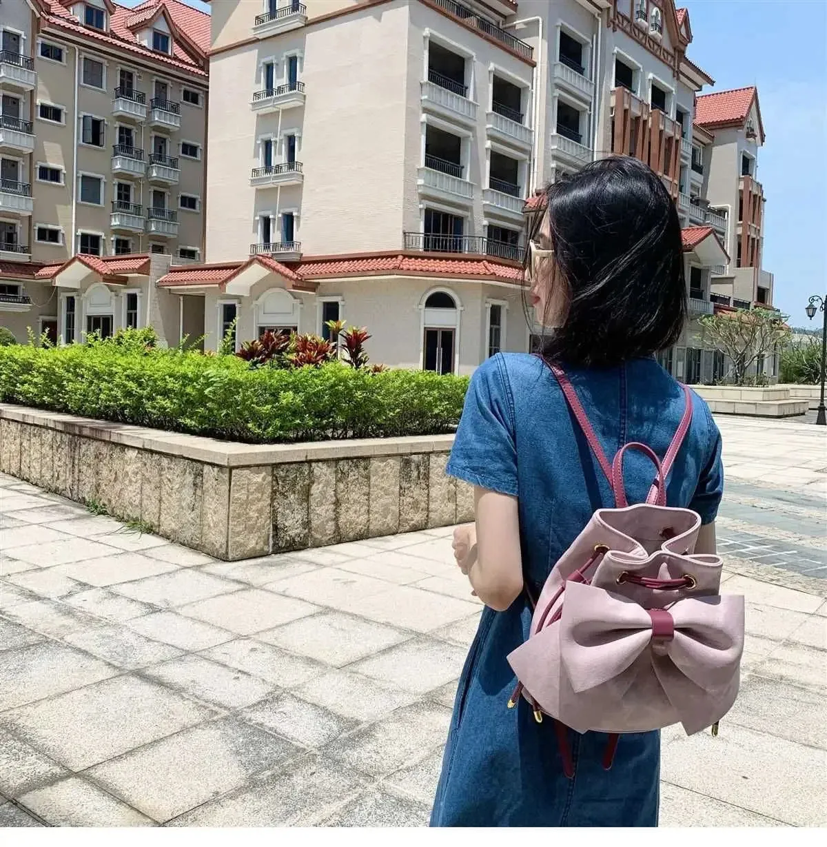 TAVIMART  -  Japanese Sweet Girls Pink Bow Backpacks Streetwear All Match Y2k Students Backpack Casual Fashion Aesthetic Women's Schoolbags