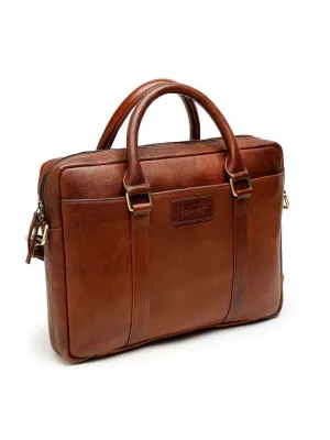 Teakwood Brown Solid Genuine Leather Laptop bag