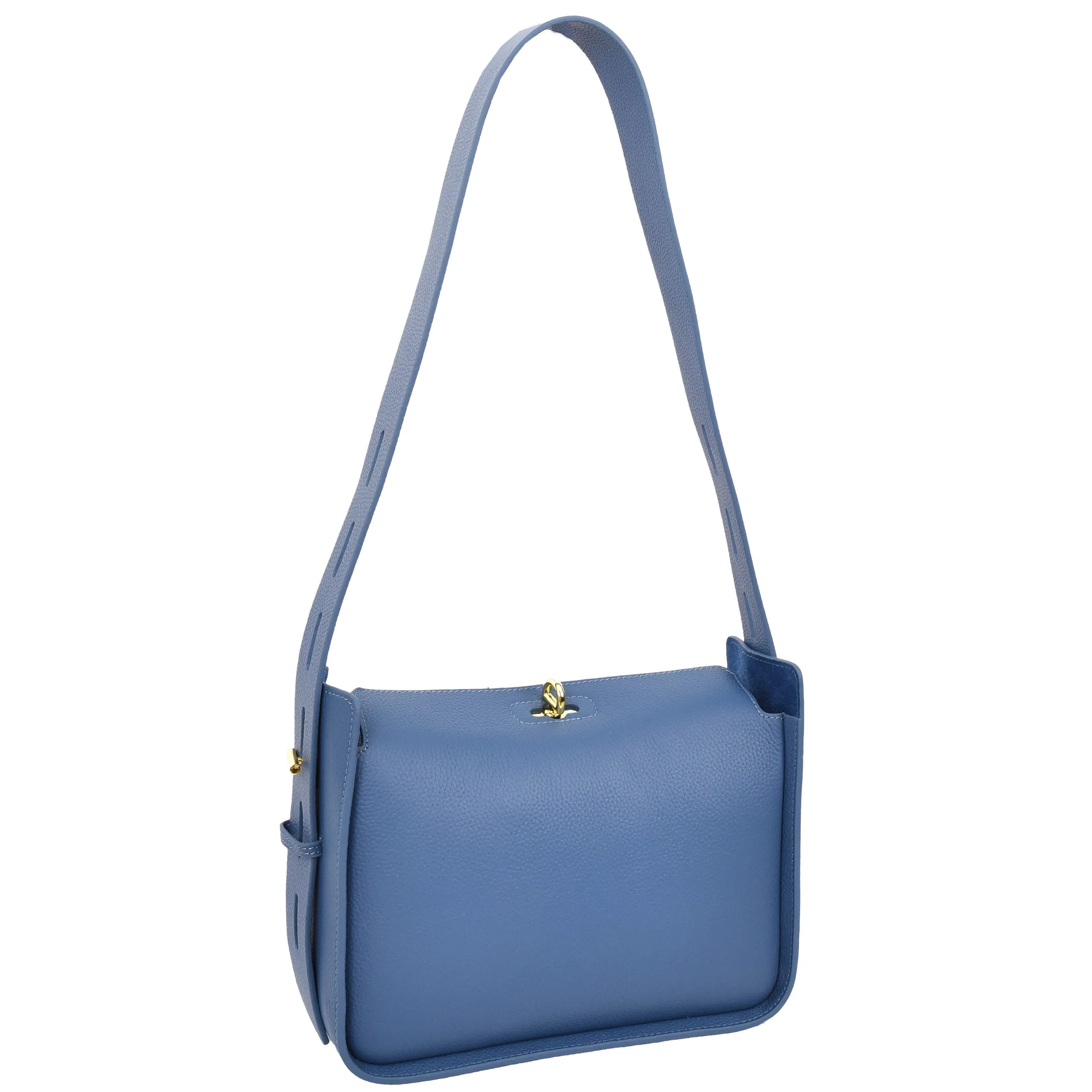 Toronto Women's Classic Real Leather Organiser Shoulder Bag Blue
