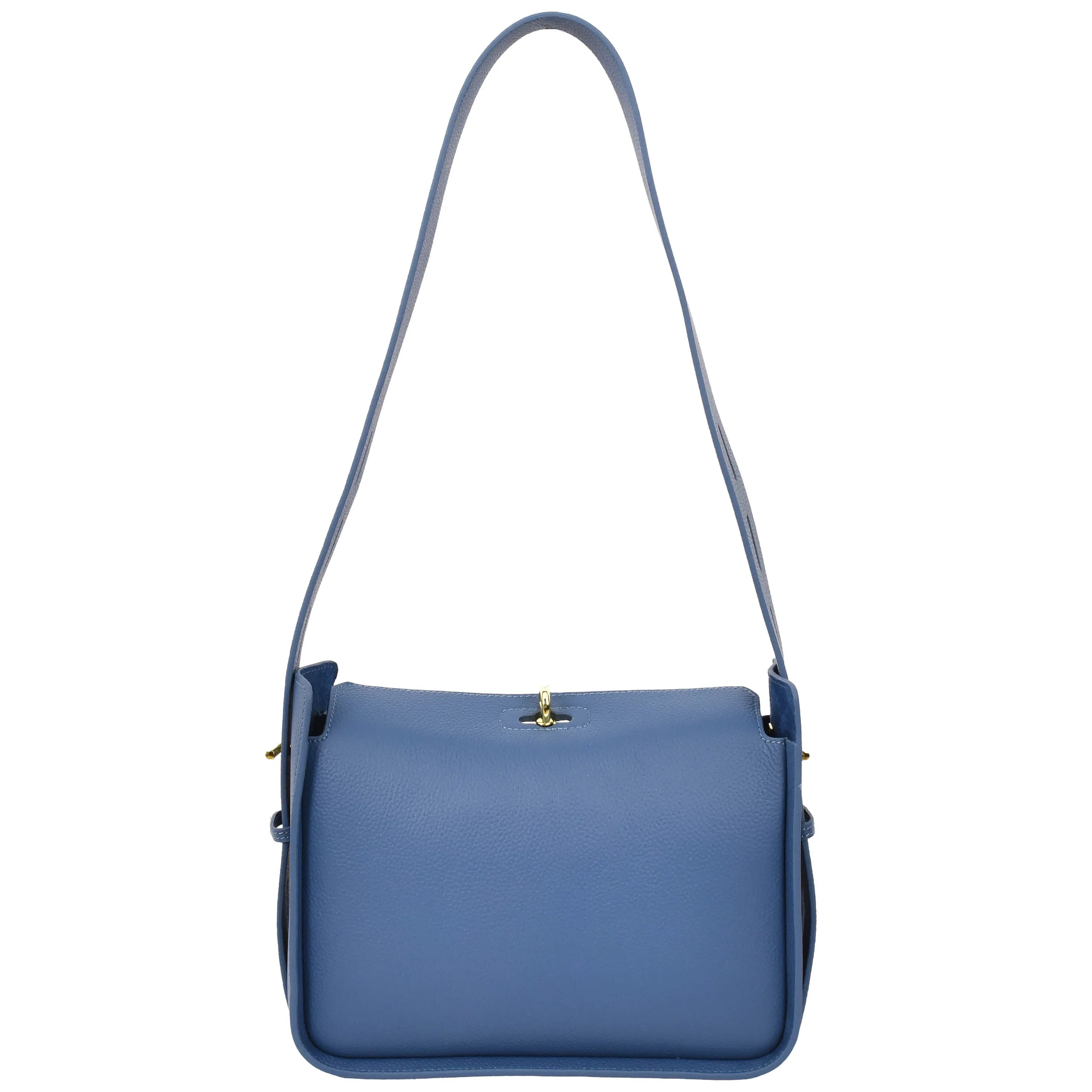 Toronto Women's Classic Real Leather Organiser Shoulder Bag Blue