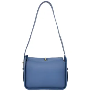 Toronto Women's Classic Real Leather Organiser Shoulder Bag Blue