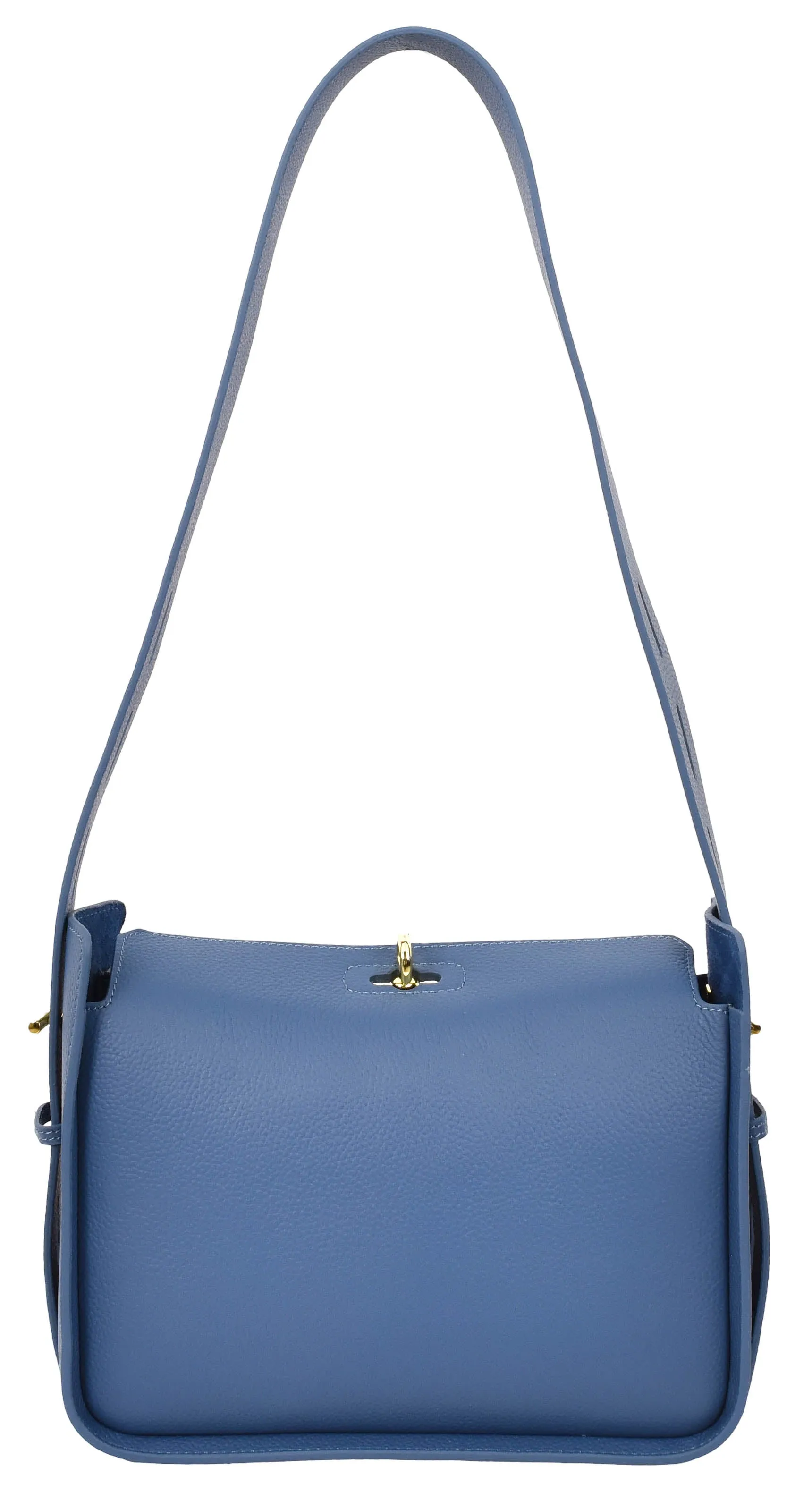 Toronto Women's Classic Real Leather Organiser Shoulder Bag Blue