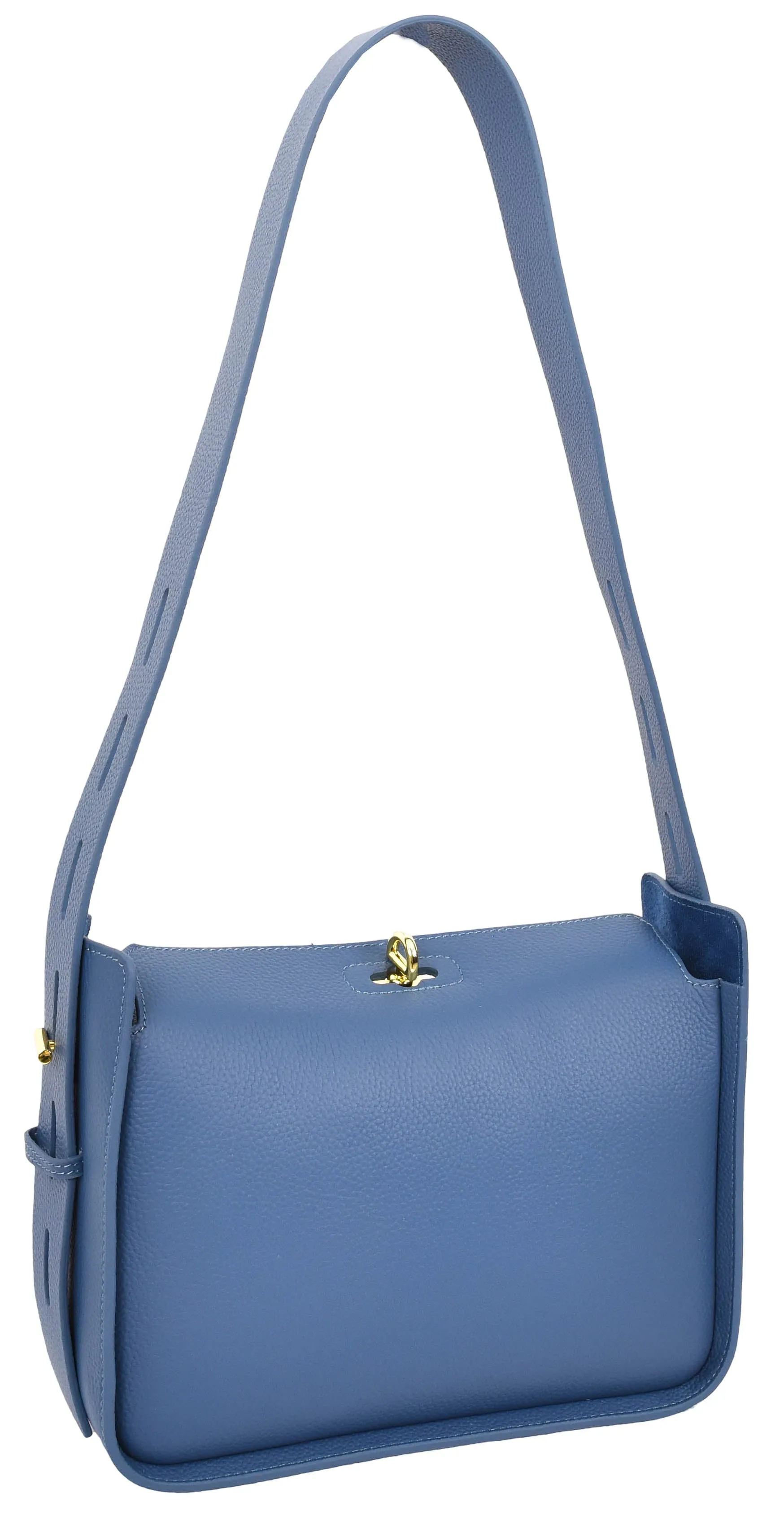 Toronto Women's Classic Real Leather Organiser Shoulder Bag Blue