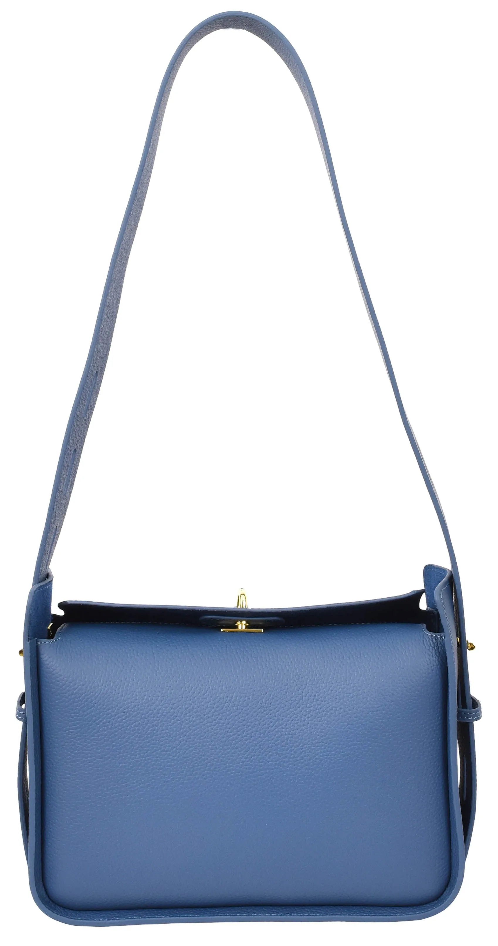 Toronto Women's Classic Real Leather Organiser Shoulder Bag Blue