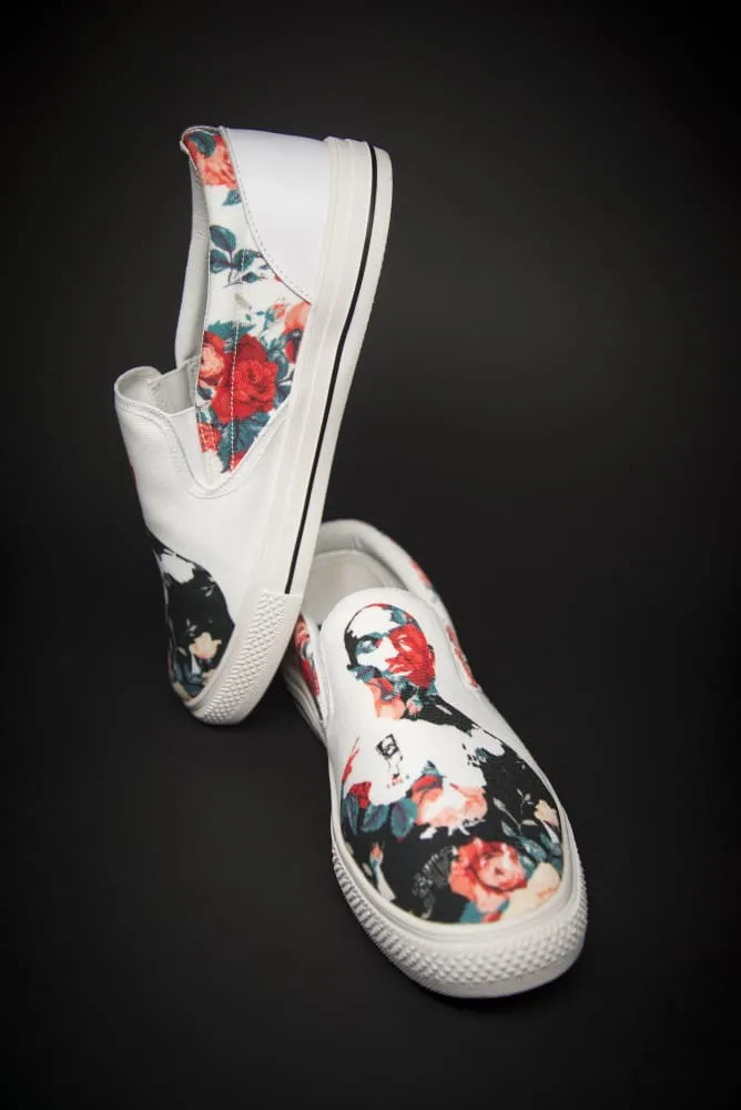 Tupac Floral Print Canvas Ladies Slip On Low-Top