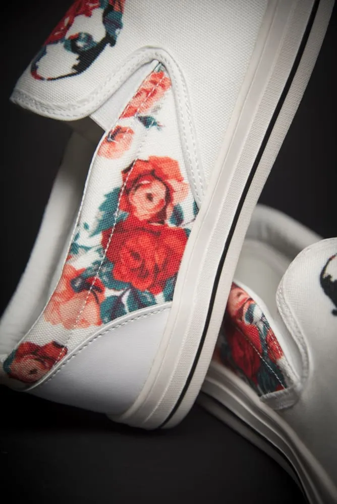 Tupac Floral Print Canvas Ladies Slip On Low-Top