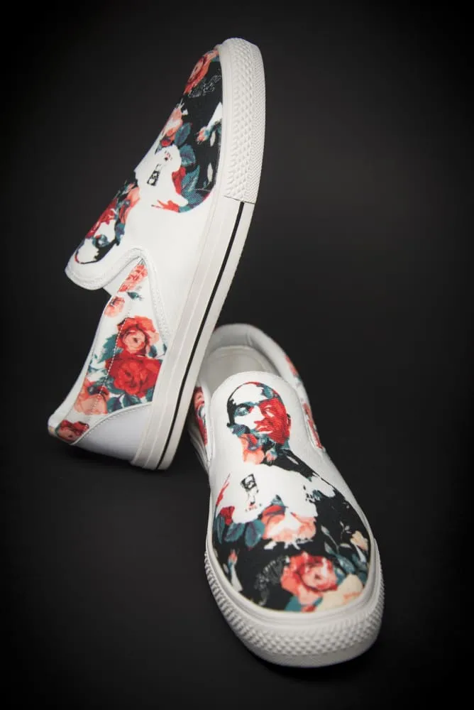 Tupac Floral Print Canvas Ladies Slip On Low-Top