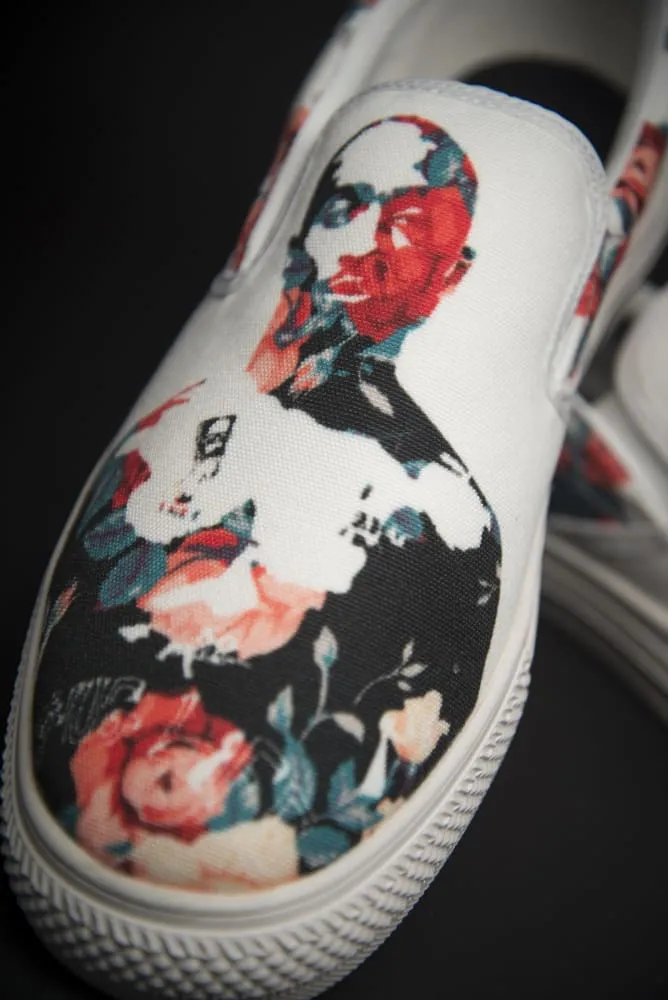 Tupac Floral Print Canvas Ladies Slip On Low-Top