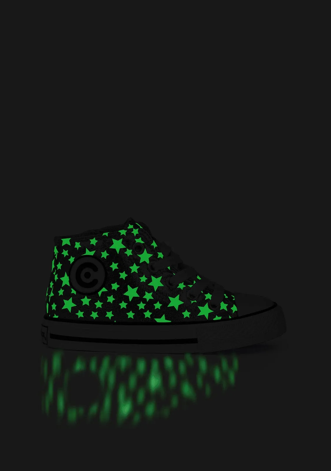 Unisex Pink Glows in the Dark Hi-Top Sneakers