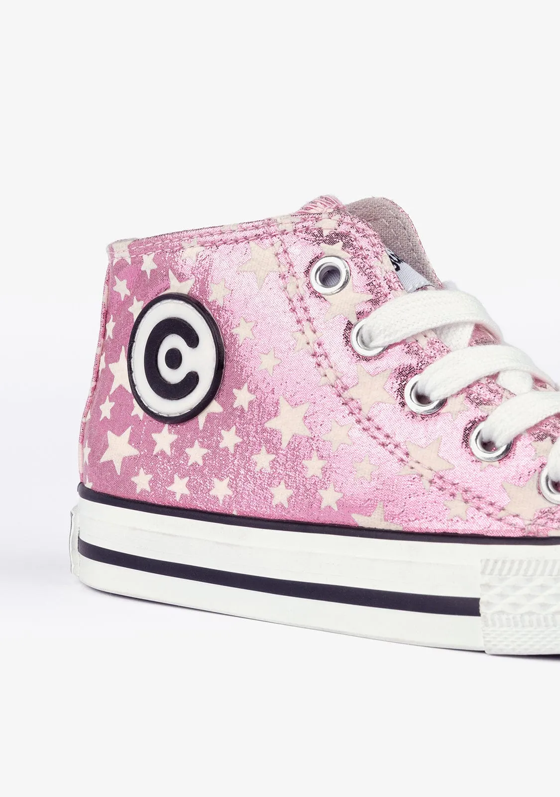 Unisex Pink Glows in the Dark Hi-Top Sneakers